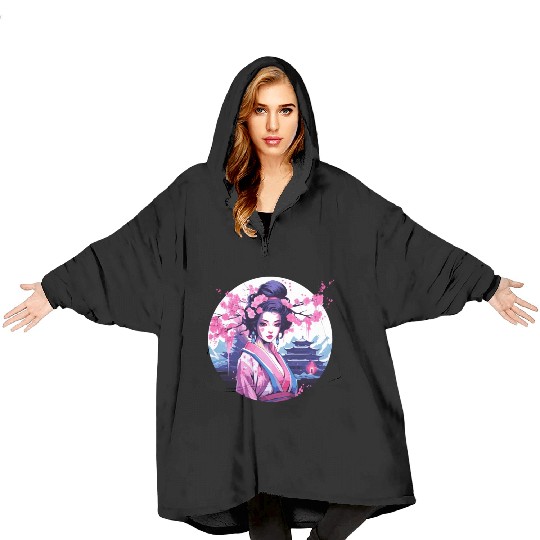 Geisha of Japan Blanket Hoodies