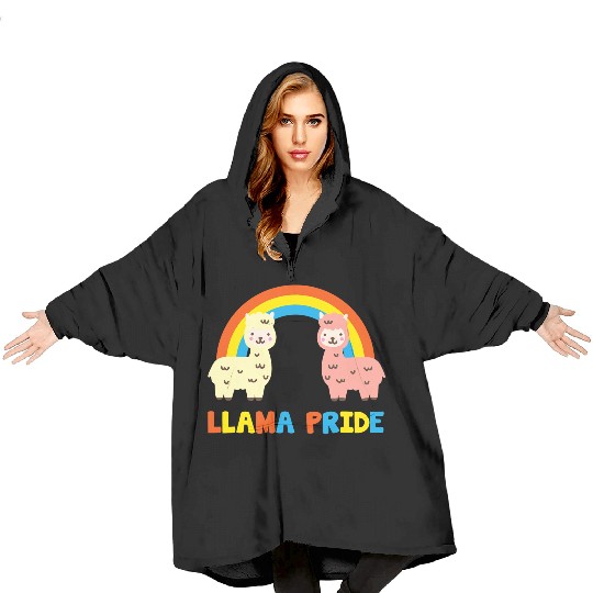 Llama Pride Alpaca Gay Fun Sweet Rainbow Blanket Hoodies