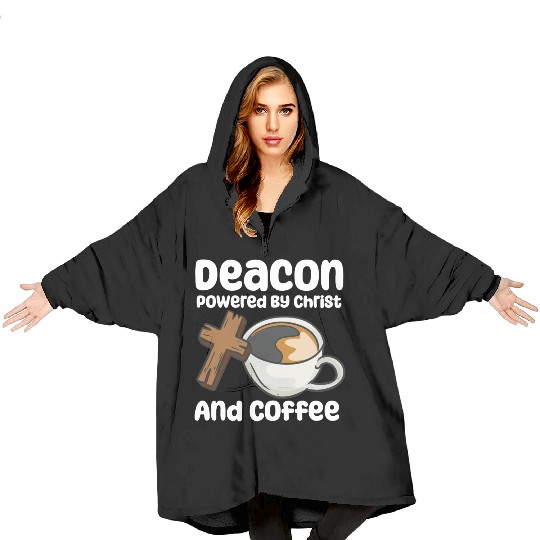 Powered By Christ And Coffee Blanket Hoodies