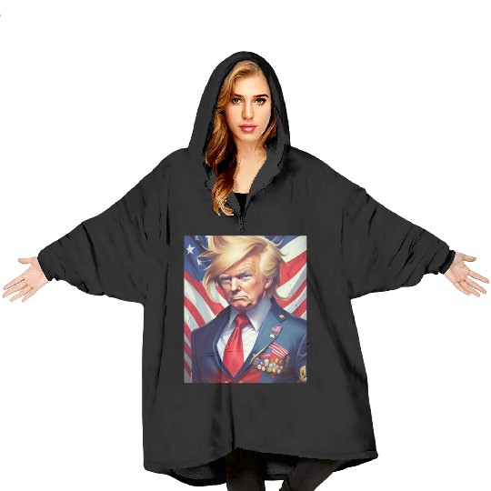 donald trump Blanket Hoodies