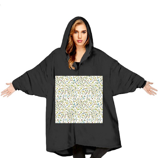 Geometric fantasy in nature colors Blanket Hoodies