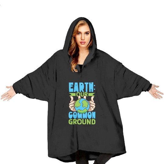 Climate Change Environmental Earth Day Planet Blanket Hoodies
