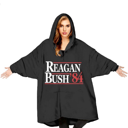 Reagan Bush 1984 V2 Blanket Hoodies