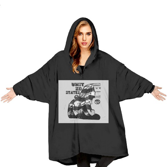 usa auto hellgrau 1 Blanket Hoodies
