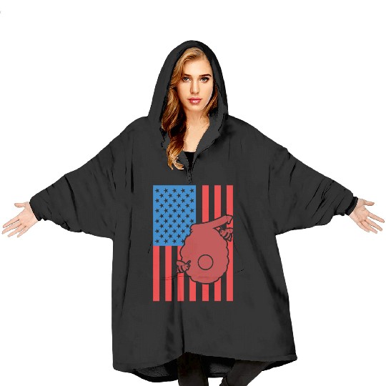 Beekeeping US Flag Blanket Hoodies
