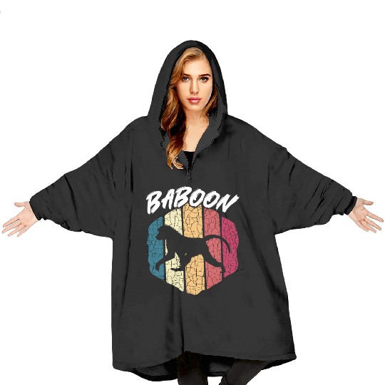 Baboon Monkey Lover Wildlife Animal Zookeeper Blanket Hoodies