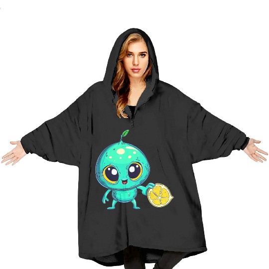 Alien Fruit Magic: Sweet Lemon from Outer Space Blanket Hoodies