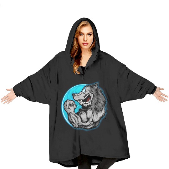 wolf gym Blanket Hoodies