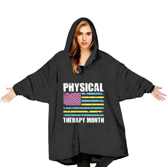 USA Flag PT PTA Physical Therapy Gift Physical Blanket Hoodies