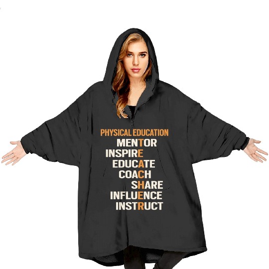 Pe Physical Education Teacher Teach Back To School Blanket Hoodies