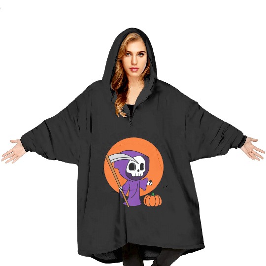 It's Time To Reap Halloween Spooky Grim Reaper Blanket Hoodies