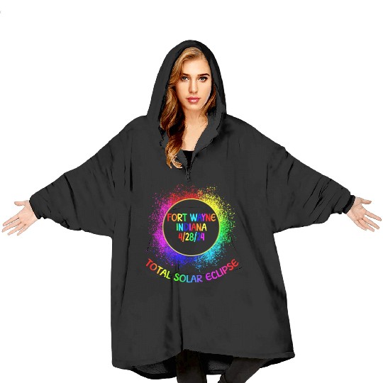 Total Solar Eclipse Fort Wayne Indiana 4/28/24 Kid Blanket Hoodies