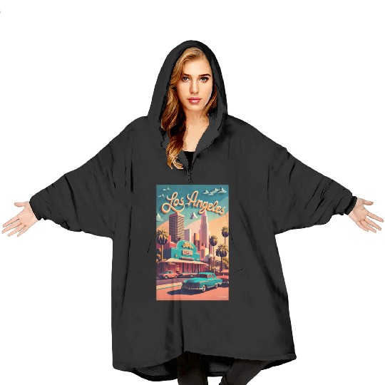 Los Angeles, Cities of the World, Poster vintage Blanket Hoodies