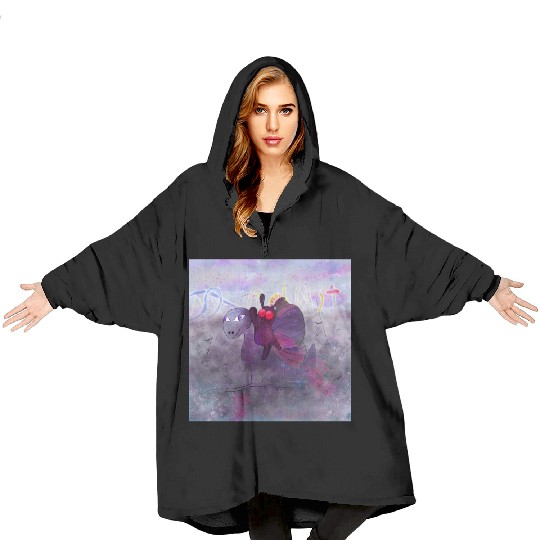 Mothman and Bessie the Lake Erie Monster's Vacay Blanket Hoodies