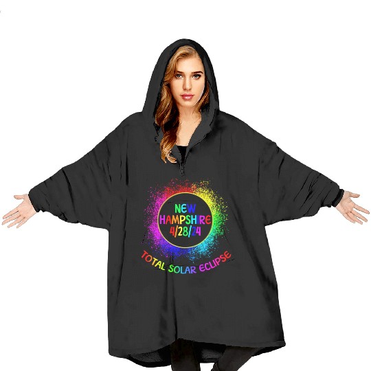 Total Solar Eclipse New Hampshire 4/28/24 Kids Blanket Hoodies