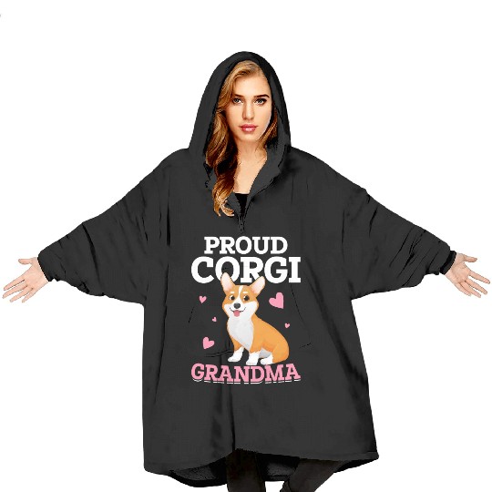 Proud Corgi Grandma Blanket Hoodies