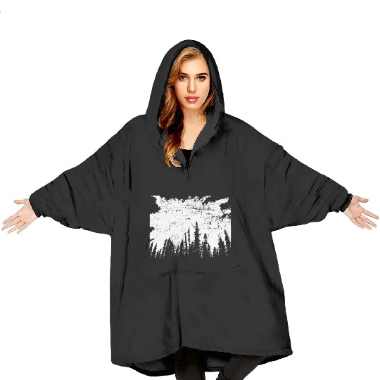 Forest at Night Nature Leaves Environment Blanket Hoodies