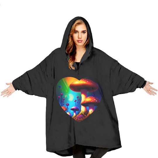 Love mushrooms Blanket Hoodies