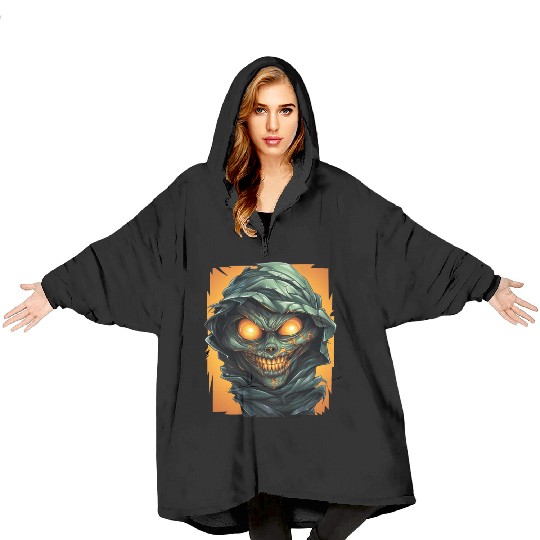 Halloween Spooky Cartoon Mummy Blanket Hoodies