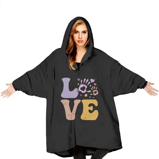 Daycare Teacher Daycare Provider Childcare LOVE Blanket Hoodies
