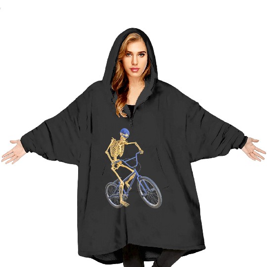 The Grim Reaper doing freestyle biking Blanket Hoodies