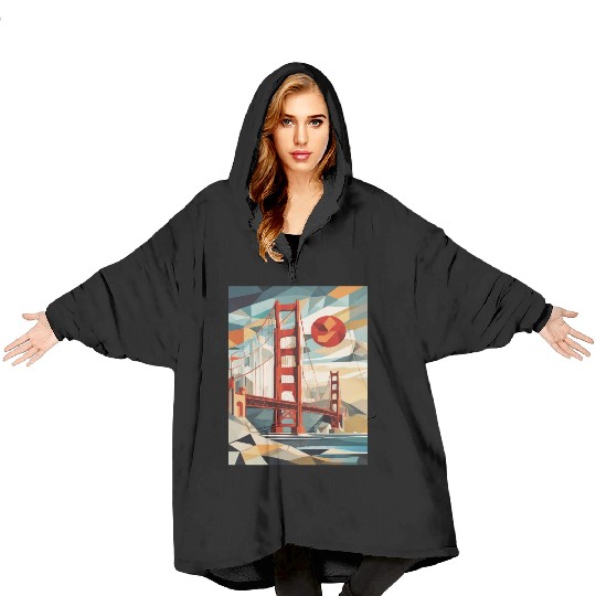 Golden Gate Bridge California Blanket Hoodies, Golden Gate