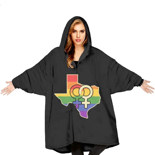Lesbian Love Texas Design for proud LGBT+ Texans Blanket Hoodies