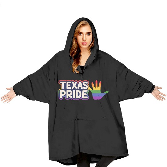 Pride Rainbow Flag Design for proud LGBT+ Texans Blanket Hoodies
