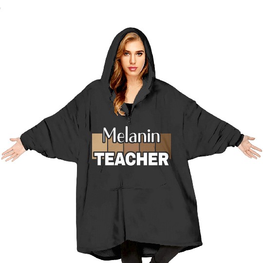 Melanin Teacher Life Afro Teacher African American Blanket Hoodies