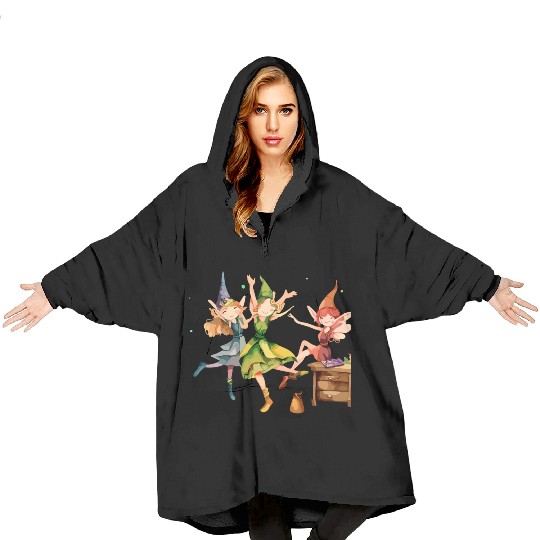 Whimsical Elf Party Blanket Hoodies