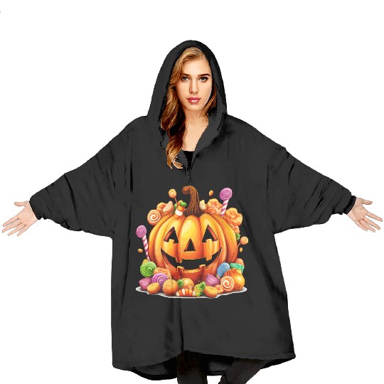 Funny Halloween Cute Pumpkin Sugar Spell Blanket Hoodies