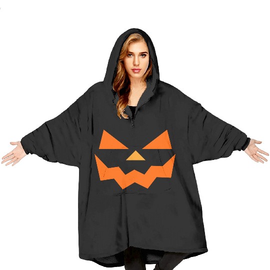 pumpkin halloween scary face outline horror design Blanket Hoodies