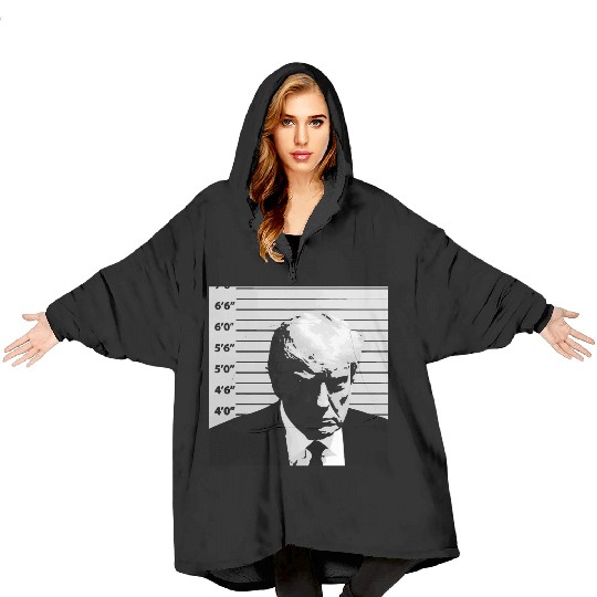 Official Trump Mugshot, Real Trump Mugshot Blanket Hoodies