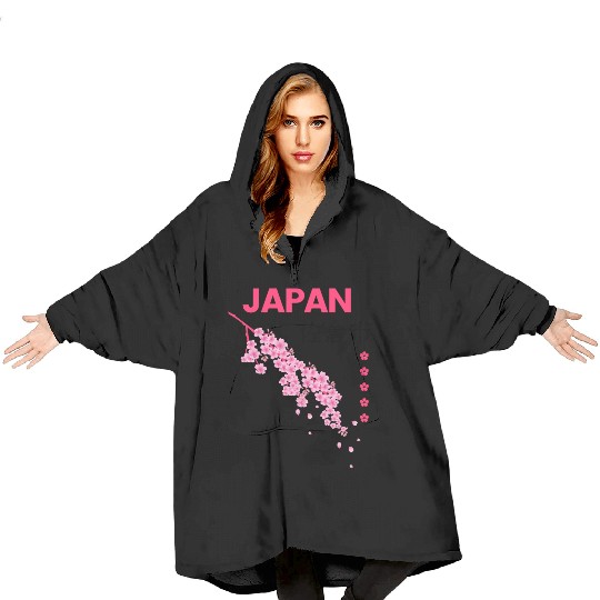 Japan sakura Blanket Hoodies