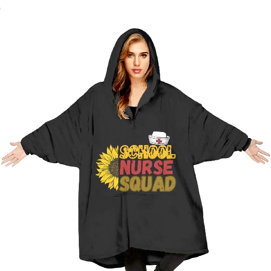 School Nurse Squad Blanket Hoodies
