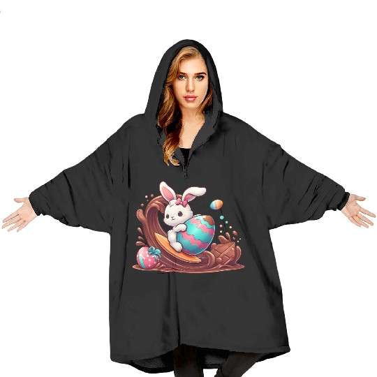 Easter Bunny Surfboard Chocolaty Waves Blanket Hoodies