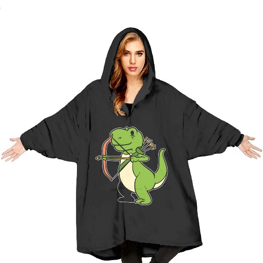 Dinosaur Archery Bowman Gift Blanket Hoodies