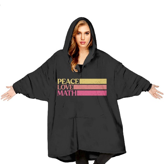 Cute Math Teacher Peace Love Math Blanket Hoodies