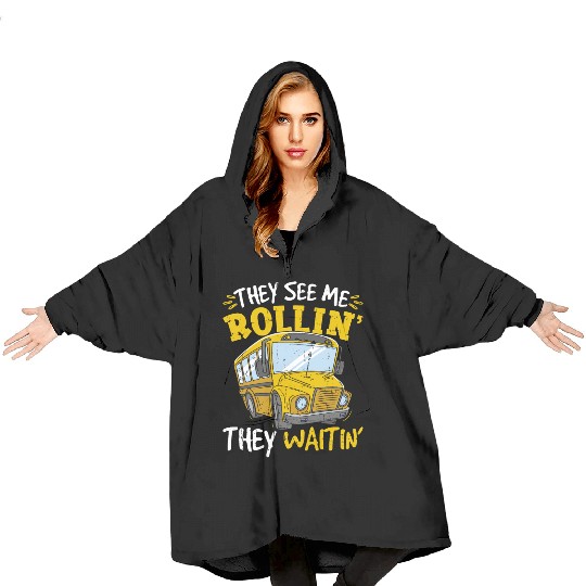 Funny School Bus Driver Blanket Hoodies