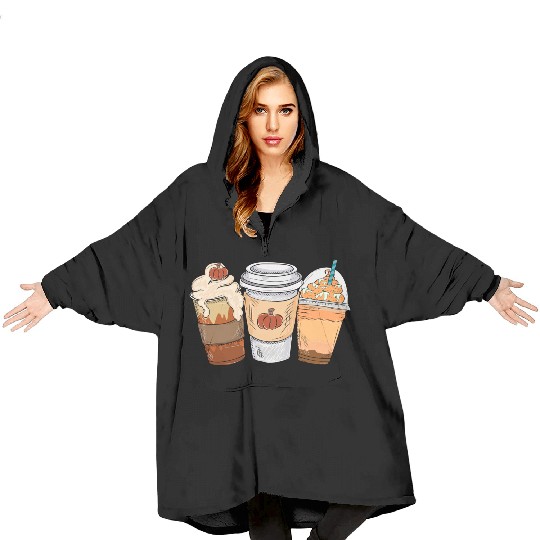 Fall Coffee Drink Thanksgiving Blanket Hoodies