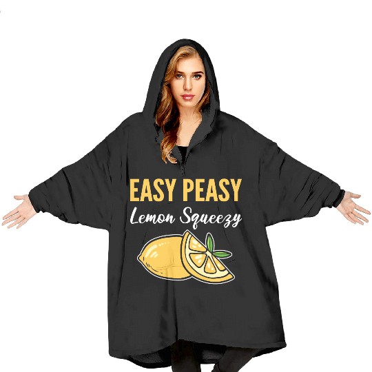 Easy Peasy Lemon Lemonade Vendor Gift Blanket Hoodies
