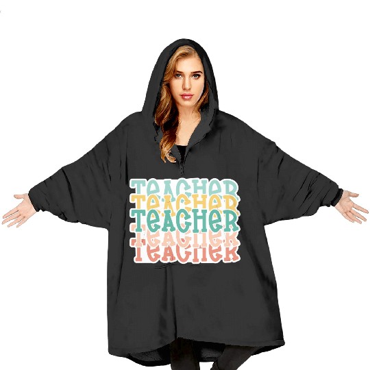 Teacher Stacked Blanket Hoodies