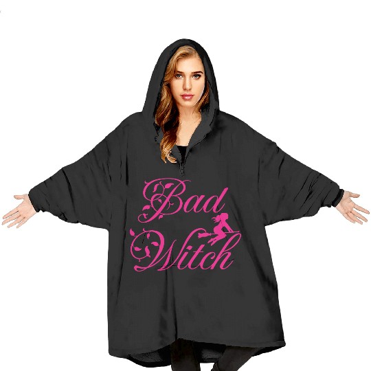bad witch; Halloween; cute; pink; witches Blanket Hoodies