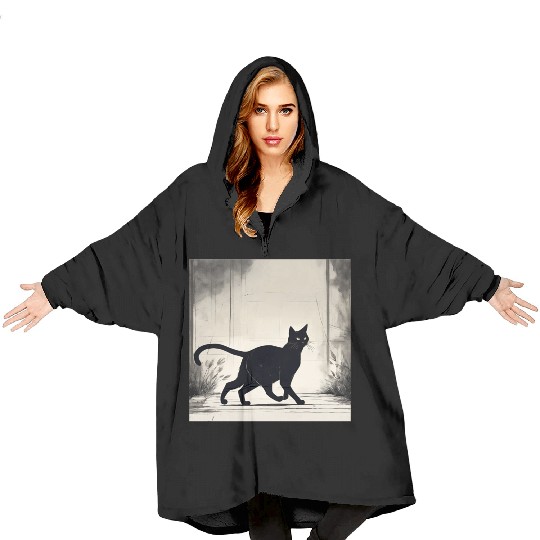 Black Cat Blanket Hoodies