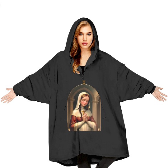 Praying Virgin Mary Blanket Hoodies
