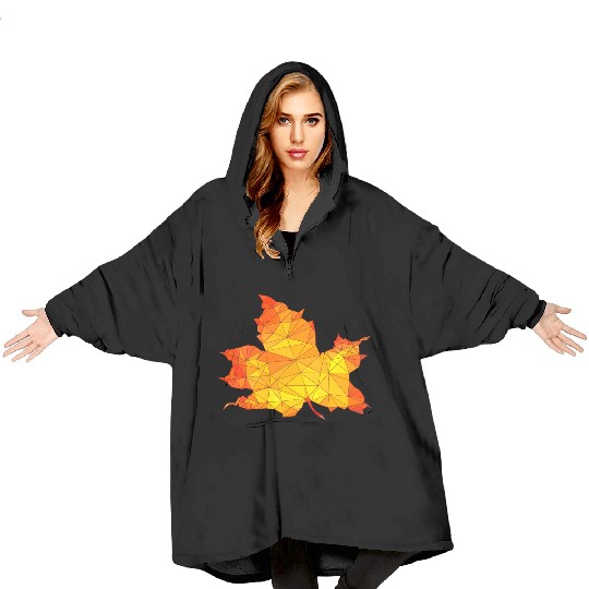 Polygonal Autumn Maple Tree Leaf Poly Art Blanket Hoodies