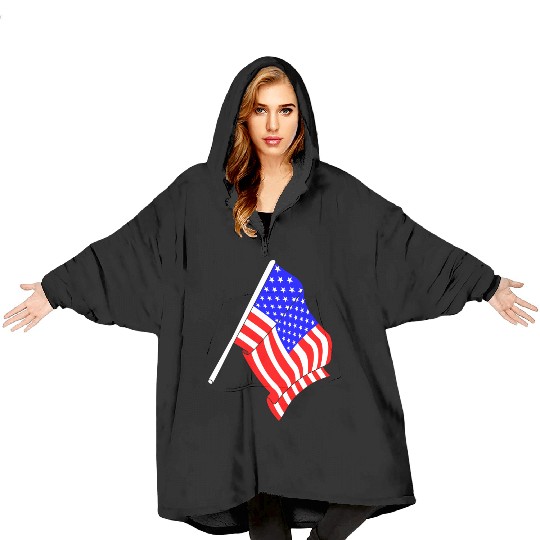 Flag of USA, stars and stripes Blanket Hoodies