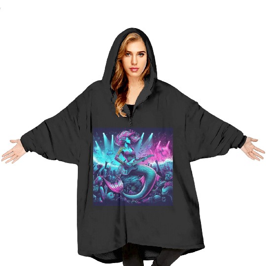 rock and roll under the sea Blanket Hoodies