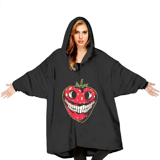 Strawberry Jack-o-lantern Blanket Hoodies
