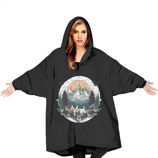 Geoforest Tapestry Blanket Hoodies